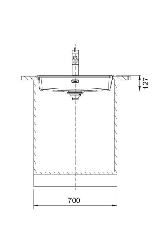 Franke Maris MRG 610-60 Care Fragranite Mat Zwart ondiepe mindervalide Spoelbak 635 x 559 mm Opbouw met Kraangatbank 114.0729.484