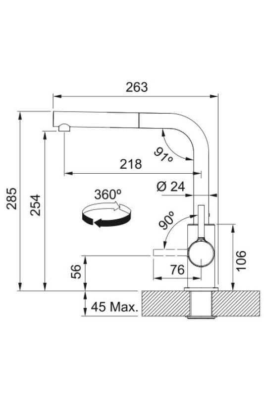 Franke Lina L Keukenkraan Coffee cream met Uittrekbare Uitloop 115.0728.488
