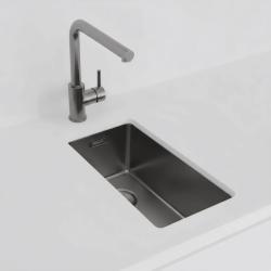 Pure.Sink Exclusivo Gun metal kleine spoelbak 18x40 cm 10mm radius onderbouw, vlakbouw en opbouw PEX1840-61
