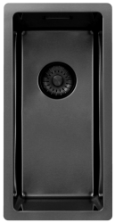 Pure.Sink Exclusivo Gun metal kleine spoelbak 18x40 cm 10mm radius onderbouw, vlakbouw en opbouw PEX1840-61