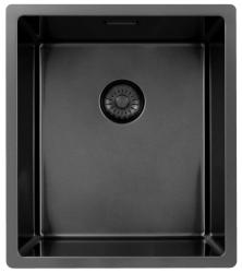 Pure.Sink Exclusivo Gun metal spoelbak 34x40 cm 10mm radius onderbouw, vlakbouw en opbouw PEX3440-61