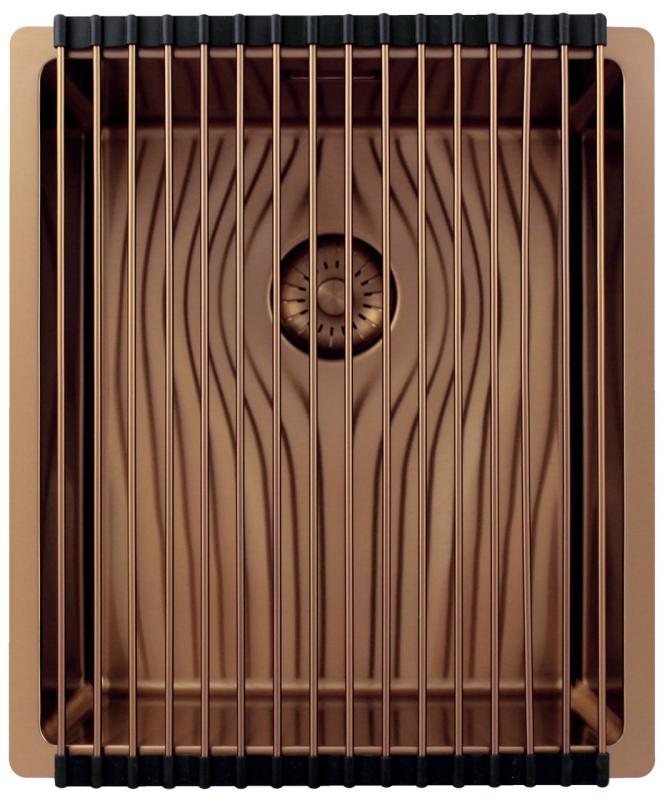 Pure.Sink Exclusivo Koperen spoelbak 34x40 cm 10mm radius onderbouw, vlakbouw en opbouw PEX3440-62