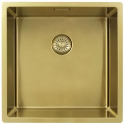 Pure.Sink Exclusivo Gouden spoelbak 40x40 cm 10mm radius onderbouw, vlakbouw en opbouw PEX4040-60
