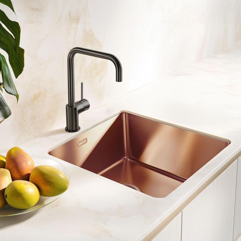 Pure.Sink Exclusivo Koperen spoelbak 40x40 cm 10mm radius onderbouw, vlakbouw en opbouw PEX4040-62