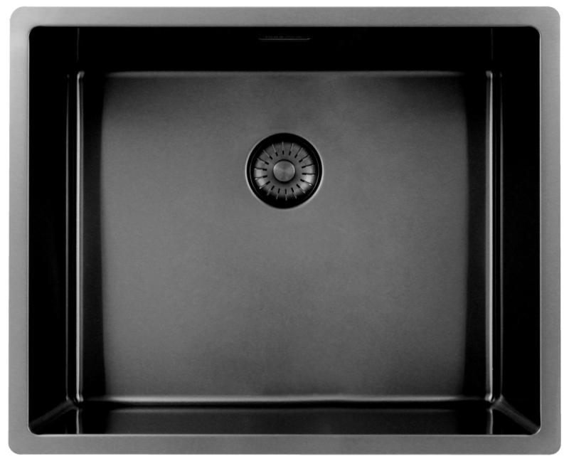 Pure.Sink Exclusivo Gun metal spoelbak 50x40 cm 10mm radius onderbouw, vlakbouw en opbouw PEX5040-61