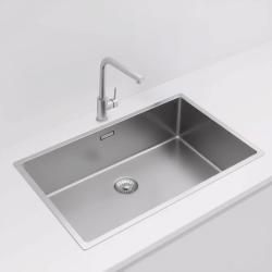 Pure.Sink Exclusivo grote RVS spoelbak 70x40 cm 10mm radius onderbouw, vlakinbouw en opbouw PEX7040-02