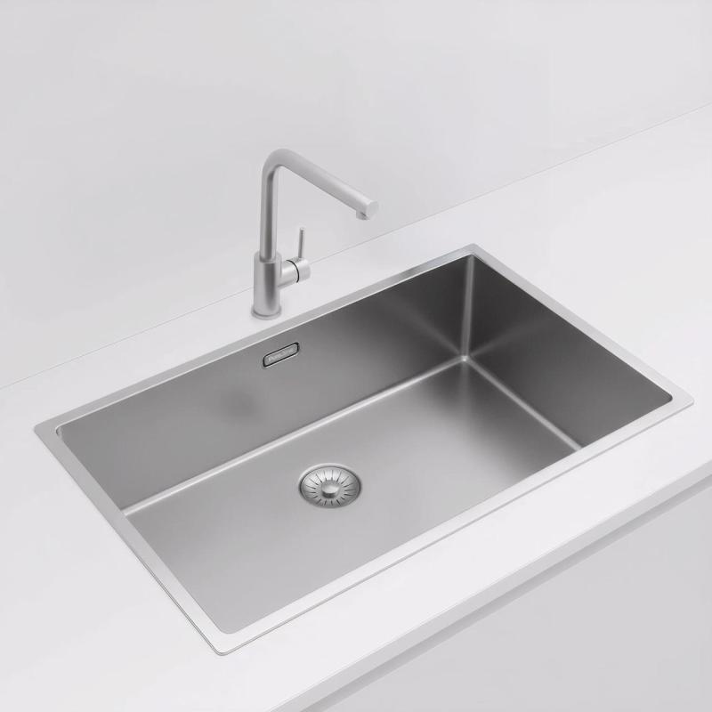 Pure.Sink Exclusivo grote RVS spoelbak 70x40 cm 10mm radius onderbouw, vlakinbouw en opbouw PEX7040-02