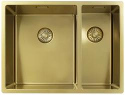 Pure.Sink Exclusivo Gouden 1,5 anderhalve spoelbak 34+18 cm 10mm radius PEX341840-60