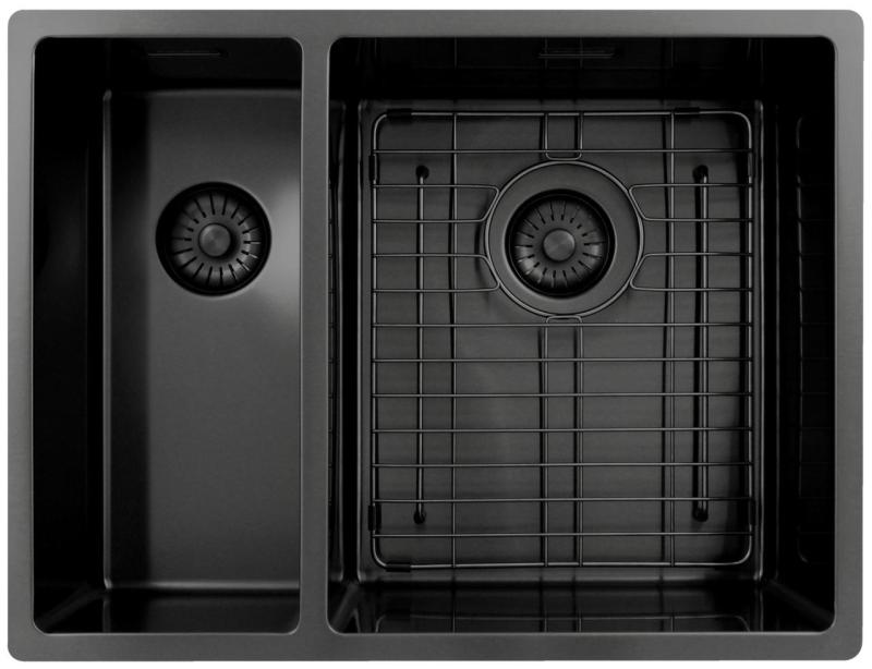 Pure.Sink Exclusivo Gun Metal 1,5 anderhalve spoelbak 18+34 cm  10mm radius PEX183440-61