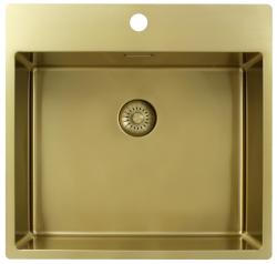 Pure.Sink Exclusivo Gouden spoelbak 54x52 cm Tapwing met kraangatbank 10mm radius PEX5040T-60