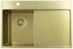 Pure.Sink Exclusivo Gouden kleine spoelbak met afdruipgedeelt 78x52 cm Tapwing links PEX3478LT-60