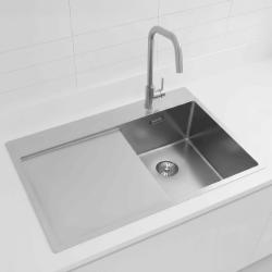 Pure.Sink Exclusivo RVS kleine spoelbak met afdruipgedeelte 78x52 cm Tapwing rechts PEX3478RT-02