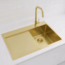Pure.Sink Exclusivo Gouden kleine spoelbak met afdruipgedeelte 78x52 cm Tapwing rechts PEX3478RT-60