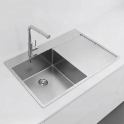 Pure.Sink Exclusivo RVS spoelbak met afdruipgedeelte 78x52 cm Tapwing links PEX4078LT-02