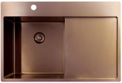 Pure.Sink Exclusivo Koperen spoelbak met afdruipgedeelte 78x52 cm Tapwing links PEX4078LT-62