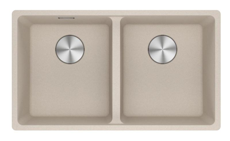 Franke Maris MRG 220-35-35 Fragranite Coffee cream dubbele spoelbak vlakinbouw 135.0725.668