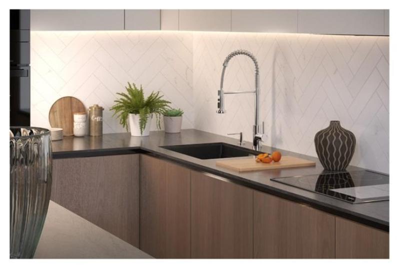 Quadri Redwick  keukenmengkraan Chroom met half-flexibele uitloop en douche met 2 straalsoorten plus waterstop-functie 1208971412