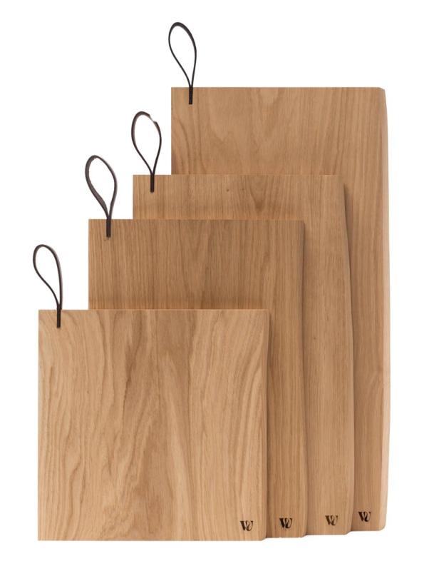 Woodsea Chop-Chop Oak M - Eikenhouten Snijplank 35x24cm met lederen handvat 1208971540
