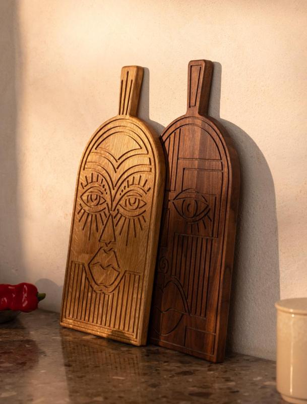 Woodsea Mask Walnut - Walnoothouten Mask snij- en serveerplank 38x19 cm 1208971561