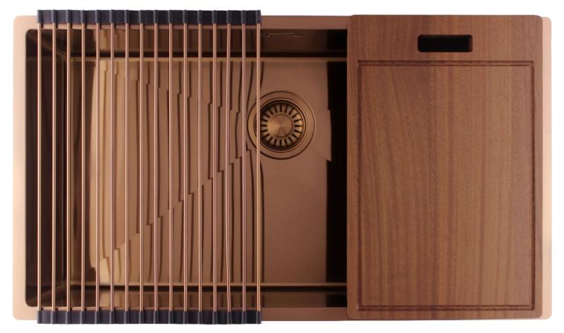 Pure.Sink Luxion Grote Koperen spoelbak 74x40 cm onderbouw, vlakinbouw en opbouw PLX7440-62