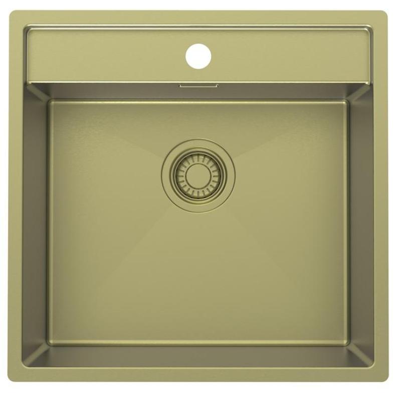 Pure.Sink Luxion Gouden spoelbak 51x50 cm Tapwing met kraangatbank PLX5150T-60