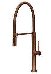 Pure.Sink Luxion Koperen keukenkraan profi met flexibele uitloop en 2 straalsoorten PLXFLEX-62