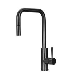 Pure.Sink Luxion Gun metal keukenkraan square met uittrekbare uitloop PLXSQUA-61