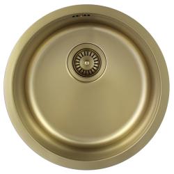 Pure.Sink Rondo Gouden Ronde Spoelbak vlakinbouw, onderbouw en opbouw 38 cm PRN38-60