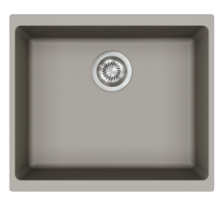 AquaGranite Granieten Grijs Spoelbak 50x40 cm  Onderbouw en Opbouw met RVS Plug 1208971804