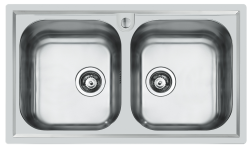 Outlet Deukje bodem Foster Marine RVS 316 Dubbele Spoelbak 86x50 cm Opbouw 1208953745