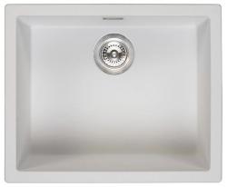 Ausmann Fibre witte spoelbak 50x40cm onderbouw, opbouw en vlakinbouw met automatische rvs plug 1208971898