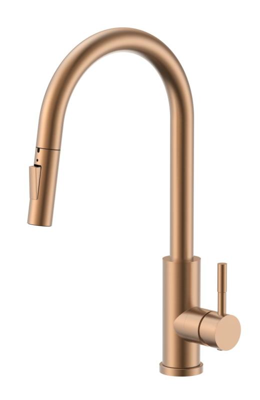 Pure.Sink Elite Steel Stream-S keukenkraan PVD koper met uittrekbare uitloop PS8045-62