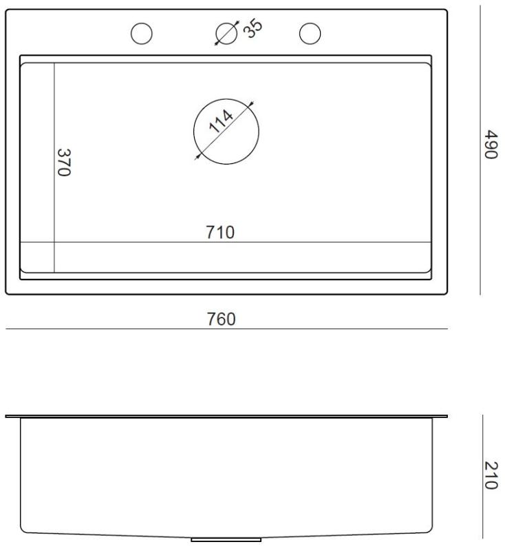 OUTLET Licht bechadigd Aquadesign Vesta RVS Spoelbak 76x49cm Opbouw en Vlakinbouw met Kraangatbank, inclusief RVS Plug en Accessoires - 1208971947