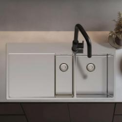 Pure.Sink Exclusivo RVS 1,5  spoelbak met afdruipgedeelte 100x52 cm Tapwing rechts PEX3418100RT-02