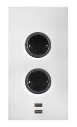 Indux Corner Еnergiezuil met 2 stopcontacten Randaarde en 2 x USB-lader Wit 1208972298