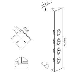 Indux Corner Еnergiezuil met 4 stopcontacten Penaarde Zwart 1208972309