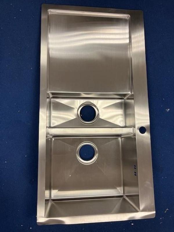 OUTLET Beschadigd!! Ausmann Oder Blue 1,5 rvs spoelbak 100x51cm vlakbouw en opbouw met afdruipgedeelte 1208972434