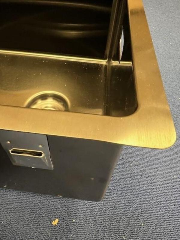 OUTLET Hoeken gebogen Pure.Sink Exclusivo Gun metal spoelbak 34x40 cm 10mm radius onderbouw, vlakbouw en opbouw 1208972446