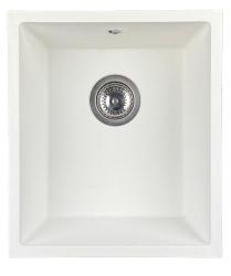OUTLET GraniteMy Universal granieten witte spoelbak 34x40 cm wit onderbouw  met rvs plug 1208972452