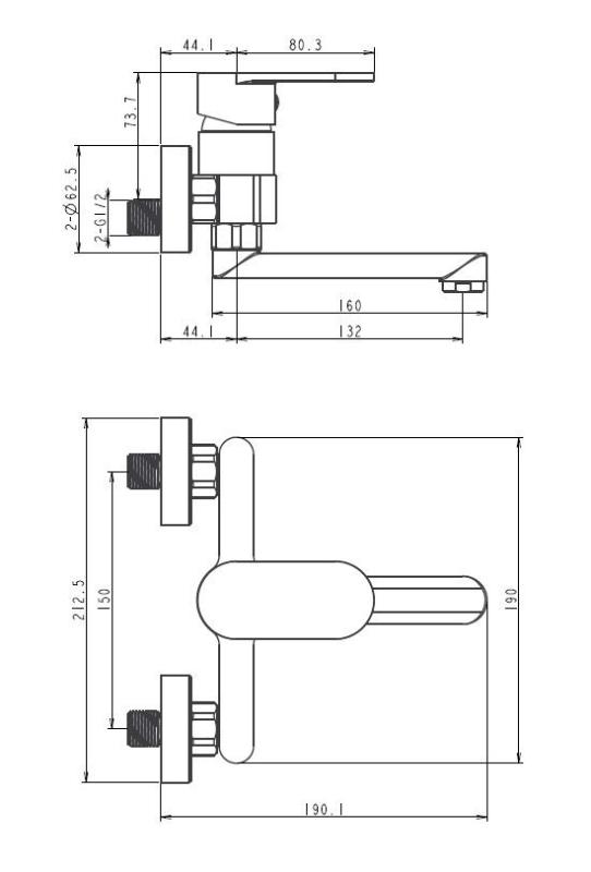 Aquanello Casa Eenhendel Keuken Muurkraan Chroom met uitloop 15 cm CR-1415-CS