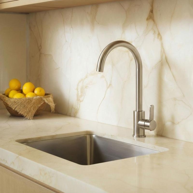 Aquanello Forma Massieve RVS Eenhendel Keukenmengkraan Ronde Uitloop SS-1002-FM